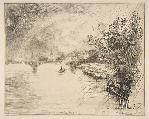 Félix Bracquemond, Vue du Pont des Saints-Pères, from "L'Art"