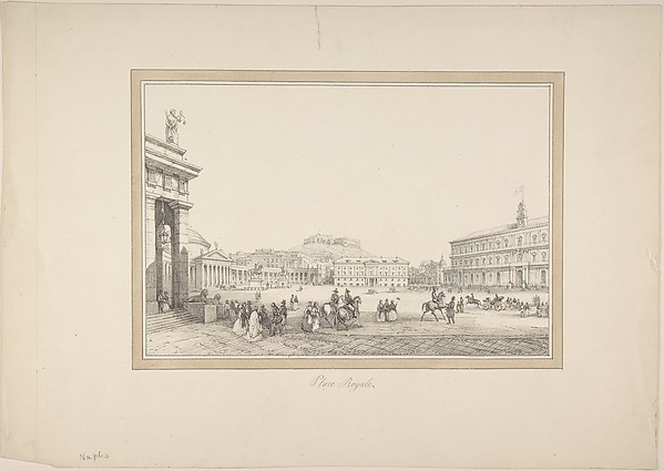 Anonymous, French, 19th century, View of Naples: Place Royale