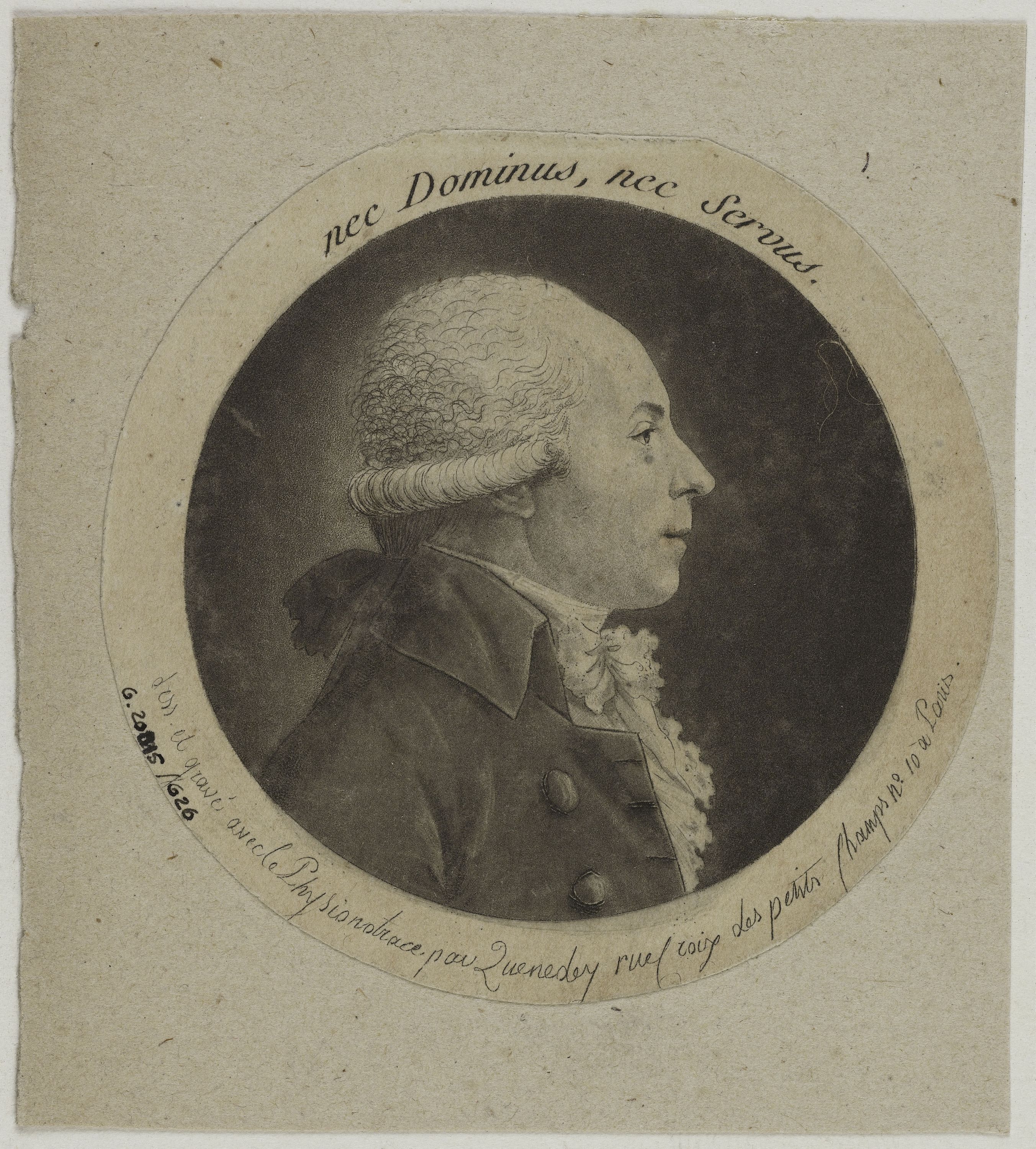 Edmé Quenedey, Portrait d'un homme, fin XVIIIème siècle/début XIXème siècle
