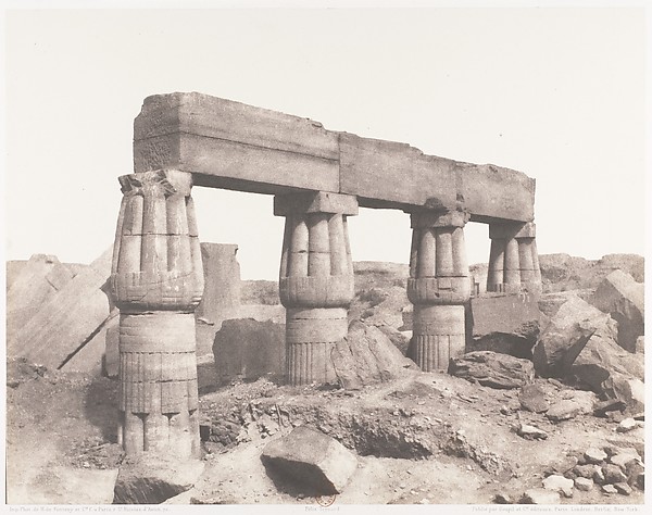 Félix Teynard, Karnak (Thèbes), Palais - Partie Posterieure - Fragment de Colonnades Vu du Point S