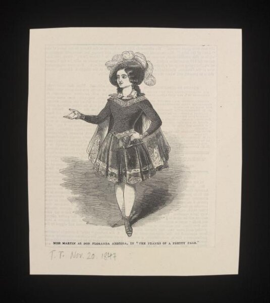 unknown, Miss Martin as Don Floranda Amorosa, in "The Pranks of a Pretty Page."