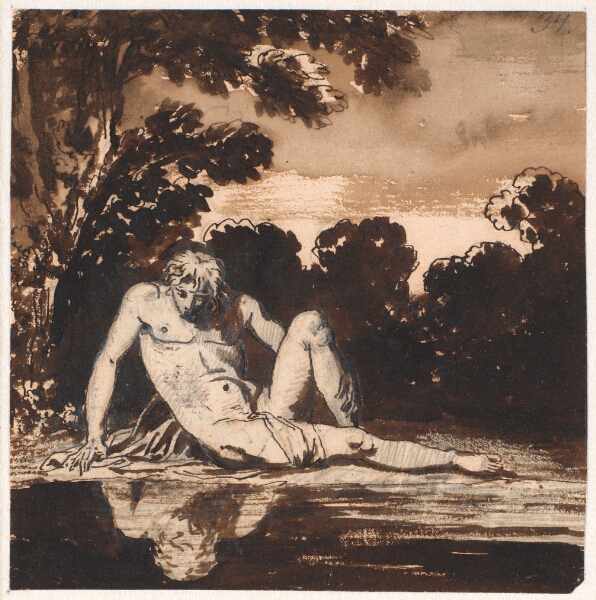 Nicolai Abildgaard, Hyachinthos, Apollons yngling, Narcissus, hvilende ved bækken