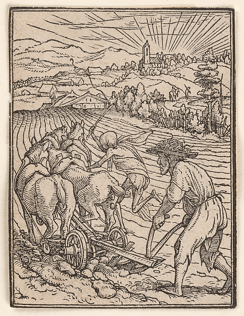 Hans Holbein the Younger, The Peasant (or Ploughman), from "The Dance of Death"
