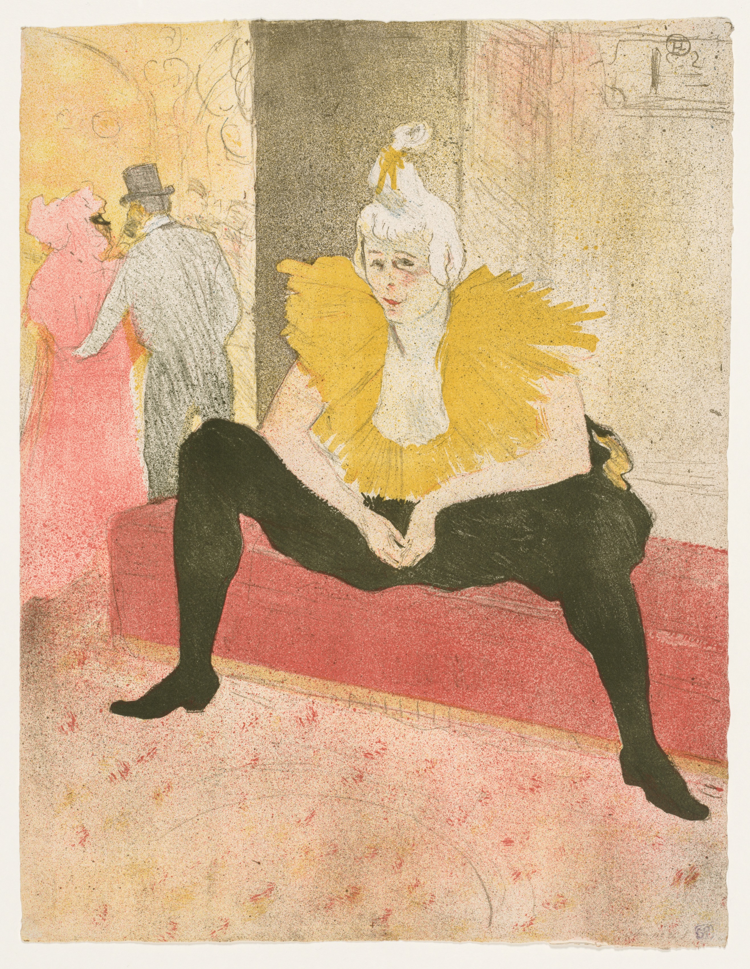 Henri de Toulouse-Lautrec, Elles: The Seated Clown, Mlle Cha-u-Ka-o