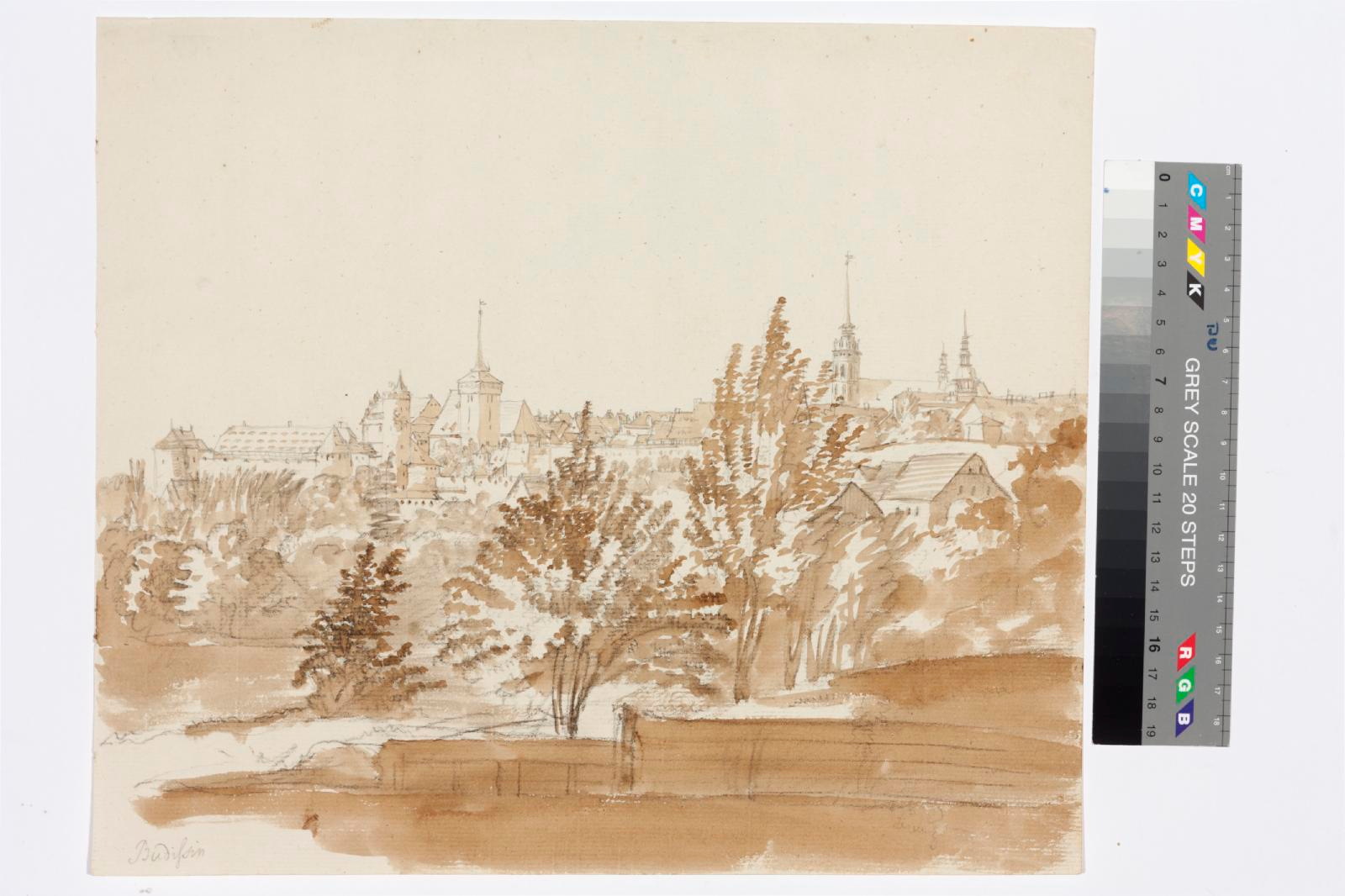tundmatu kunstnik (autor), View of the city in a disabled foreground