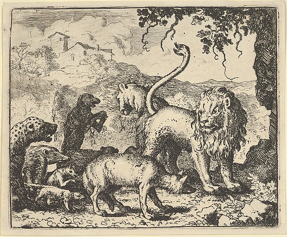 Allart van Everdingen, Renard is Accused by the Wolf and Several Animals from Hendrick van Alcmar's Renard The Fox