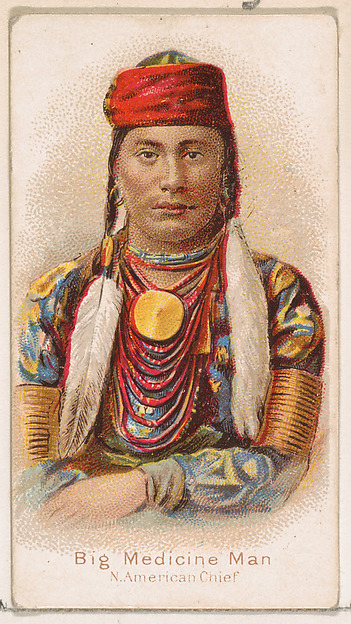 William S. Kimball & Company, Big Medicine Man, North American Chief, from the Savage and Semi-Barbarous Chiefs and Rulers series (N189) issued by Wm. S. Kimball & Co.