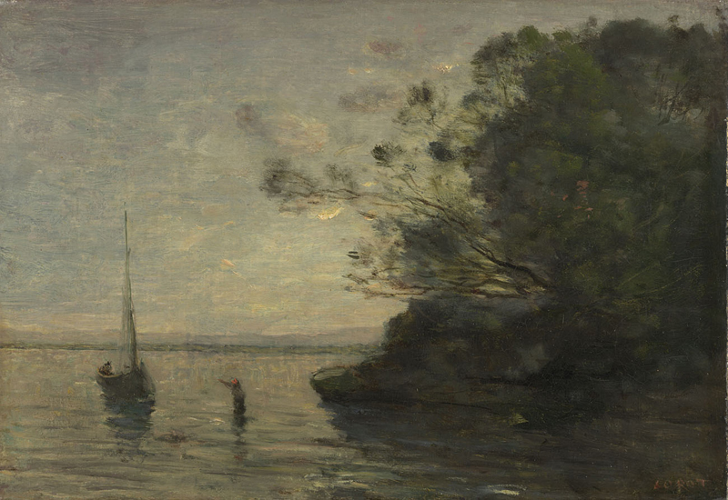 Jean-Baptiste Camille Corot, Evening on the Lake