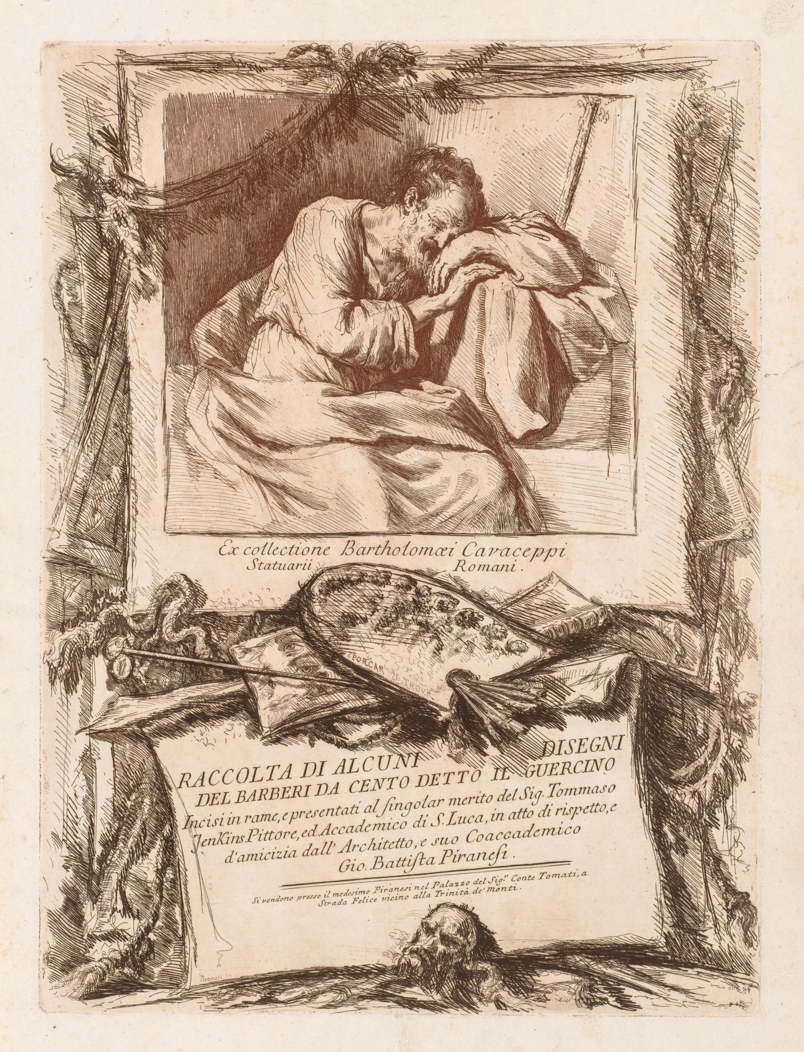 Giovanni Battista Piranesi, Title Page of Raccolta di alcuni disegni del Barberi da Cento detto il Guercino