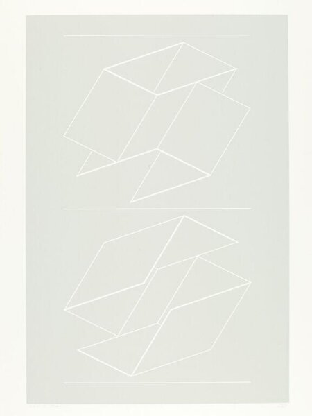 Josef Albers, Plate 10 from the suite of ten entitled 'White Embossing on Gray'.