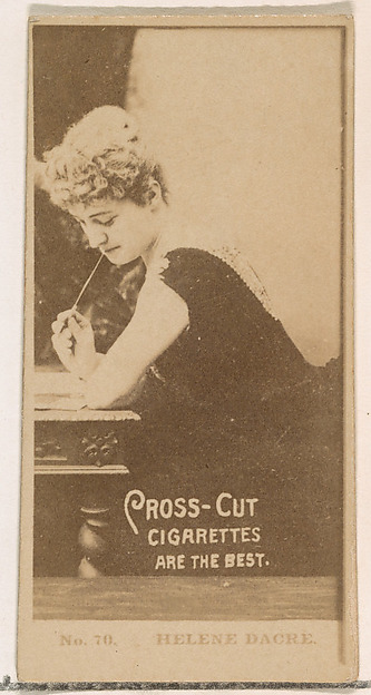 W. Duke, Sons & Co., Card Number 70, Helene Dacre, from the Actors and Actresses series (N145-2) issued by Duke Sons & Co. to promote Cross Cut Cigarettes
