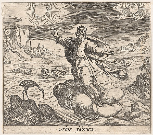 Antonio Tempesta, Plate 1: The Creation of the World (Orbis fabrica), from Ovid's 'Metamorphoses'