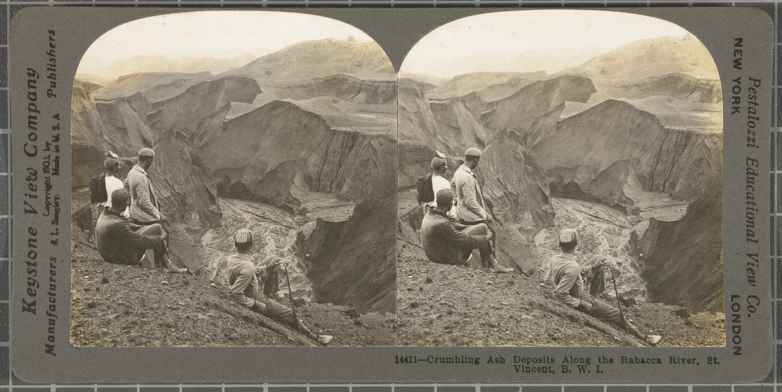 Desconegut, Crumbling Ash Deposits along the Rabacca River, St. Vincent, B.W.I Keystone View Company, Pestalozzi Educational View Co.