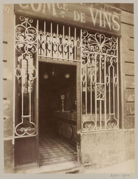 Atget, Jean-Eugène-Auguste, Grille of a shop window, Paris, France