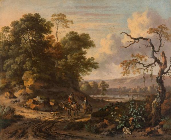 Jan Wijnants, Landscape with a Man Riding a Donkey
