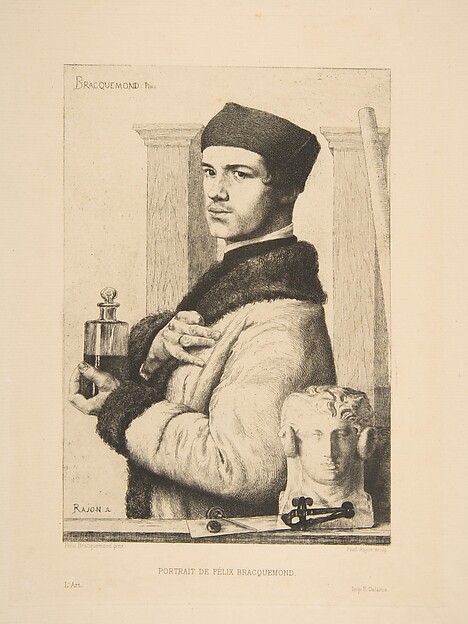 Félix Bracquemond, Portrait of Félix Bracquemond, from "L'Art"