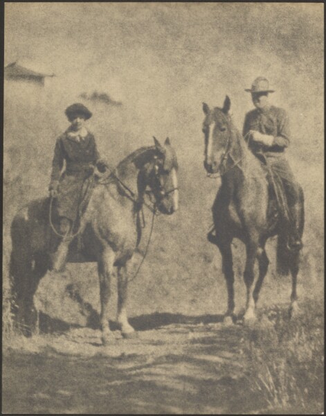 Louis Fleckenstein, [Woman and Man on Horseback]
