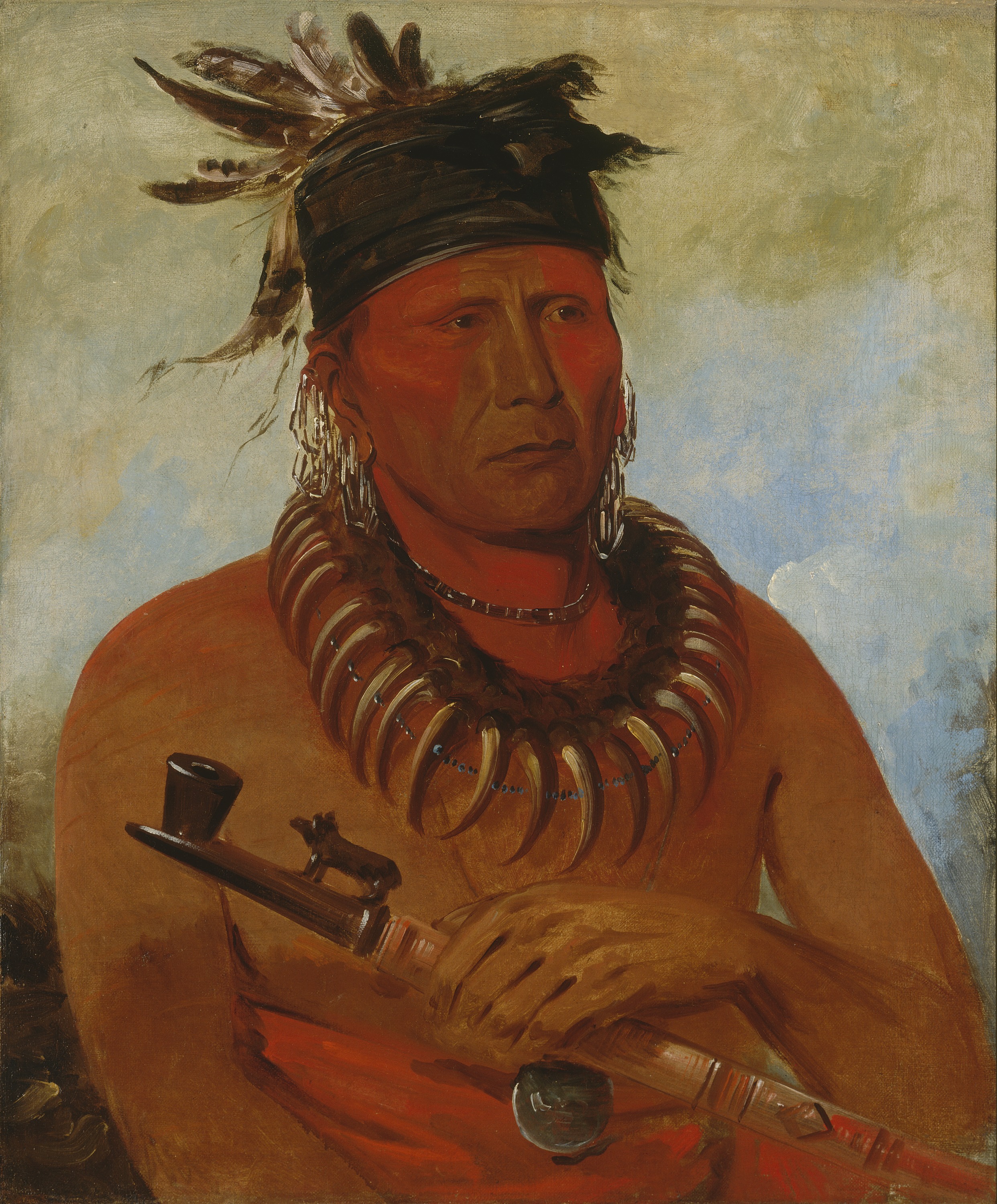 George Catlin, Háw-che-ke-súg-ga, He Who Kills the Osages, Chief of the Tribe