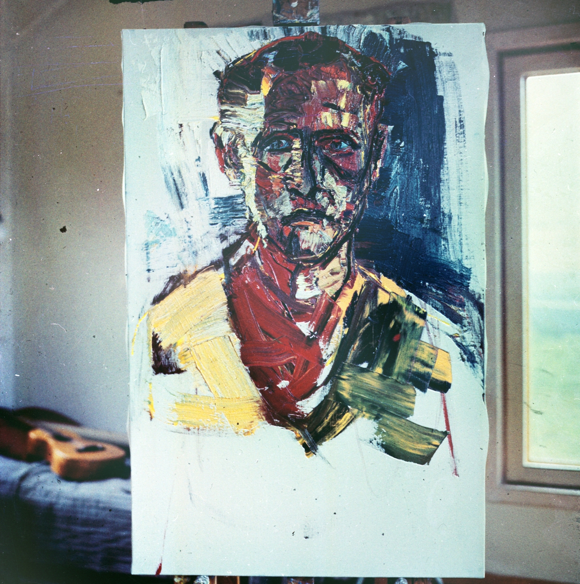 Gunnar Sundgren, Oljemålning av konstnär Ragnar Johansson föreställande fotograf Gunnar Sundgren, i ateljén i Härjedalen