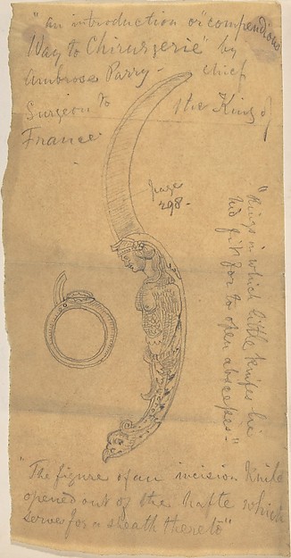 Anonymous, British, 19th century, Knife with Ornamental Handle, from the Way to Chirurgerie