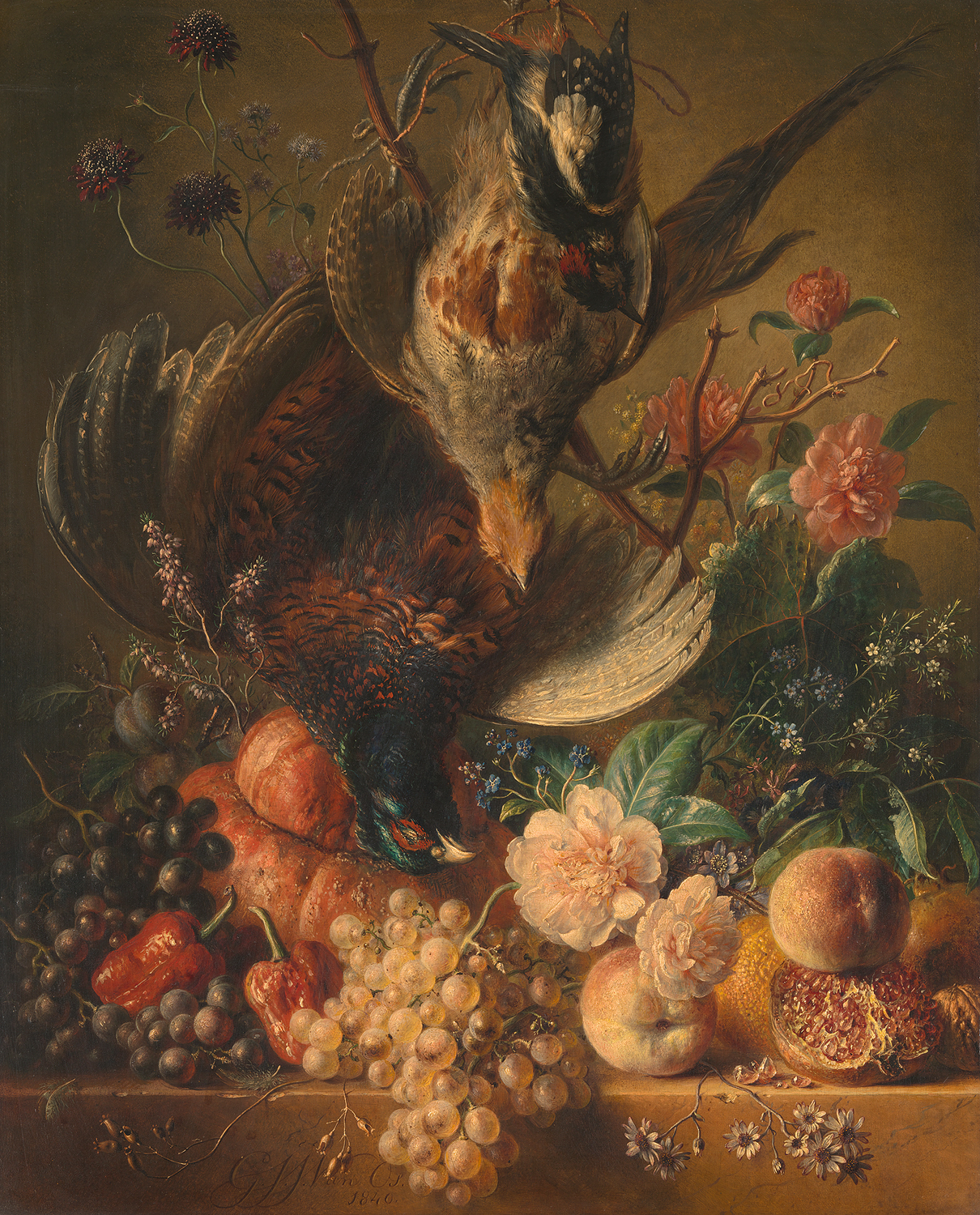Georgius Jacobus Johannes van Os, Bloemen en gevogelte