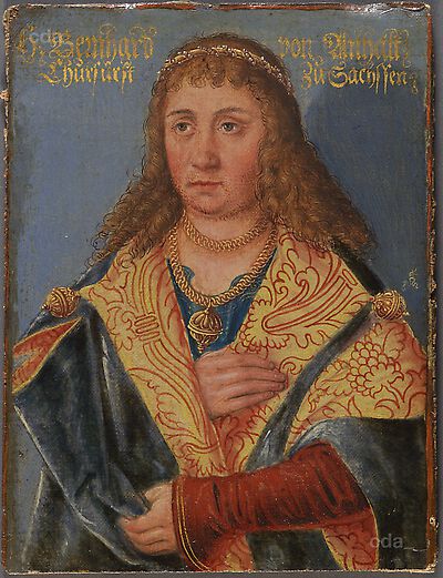 Lucas Cranach the Younger, Bernhard of Anhalt, Duke of Saxony, son of Albrecht the Bear, died 1212