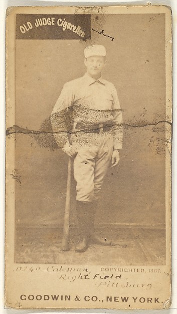 Goodwin & Company, John Francis Coleman, Right Field, Pittsburgh, from the Old Judge series (N172) for Old Judge Cigarettes
