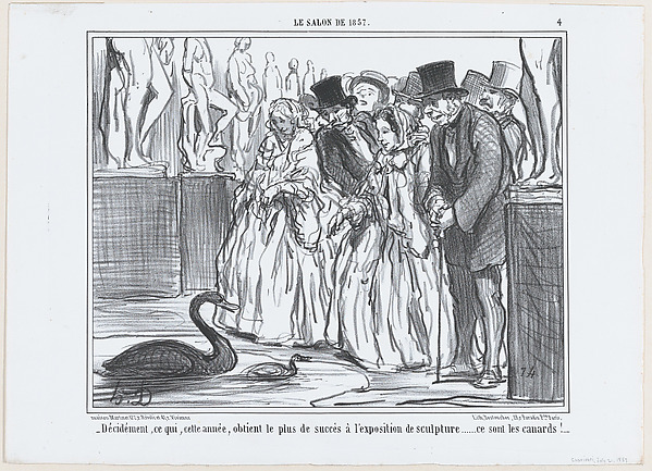 Honoré Daumier, Décidément, ce qui, cette année, obtient le plus de succès à l'exposition de sculpture..., from Le Salon de 1857, published in "Le Charivari"