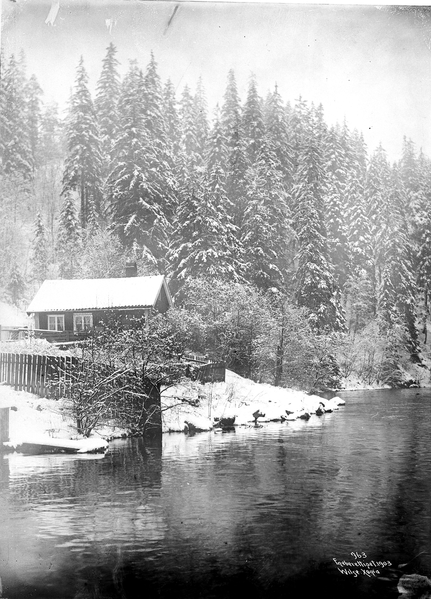 Anders Beer Wilse, Prot: Akerselven vinter ovenfor Nydalen liten stue 19.Mars 1903