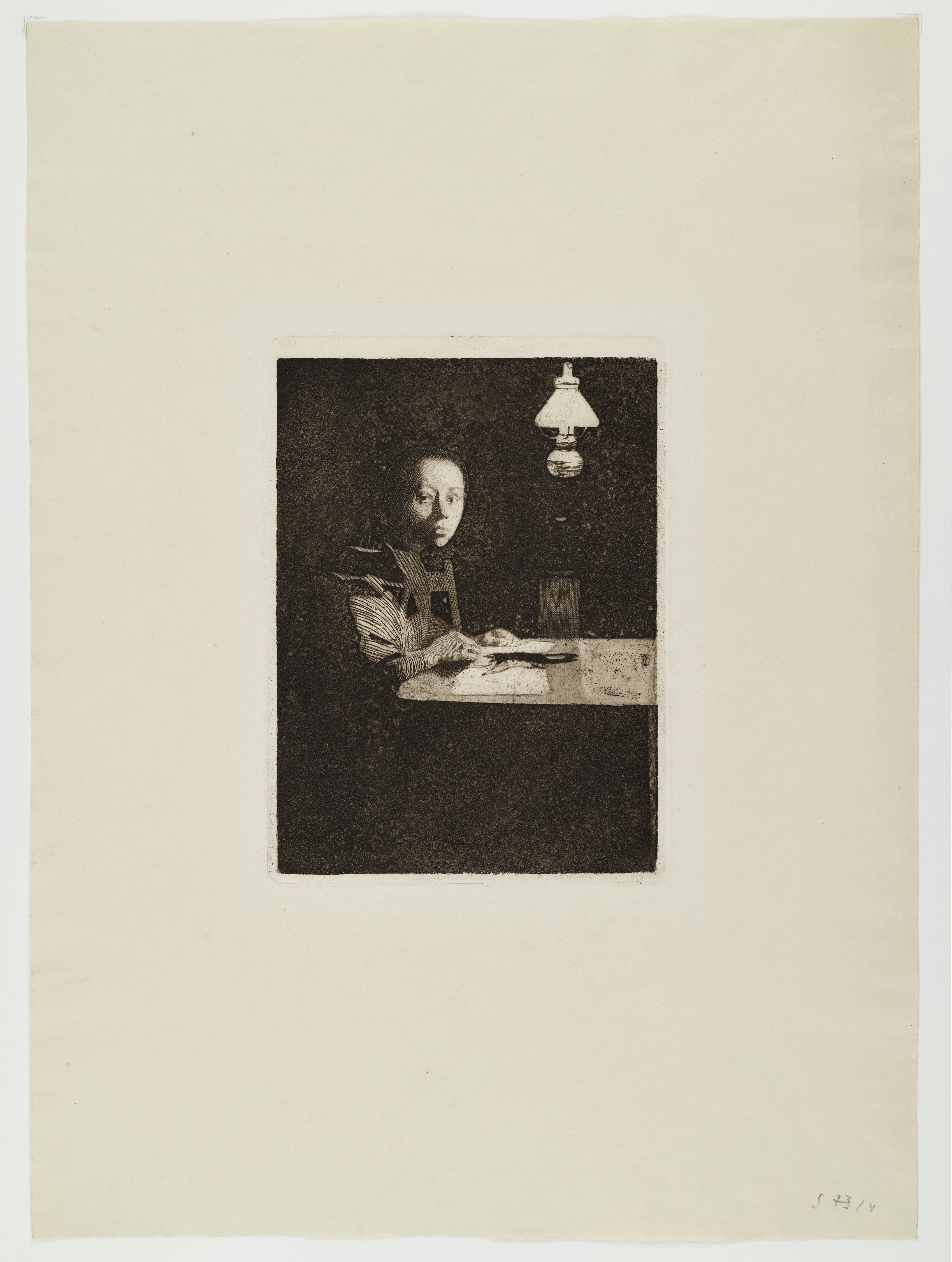 Unknown artist, "Selbstbildnis am Tisch"
