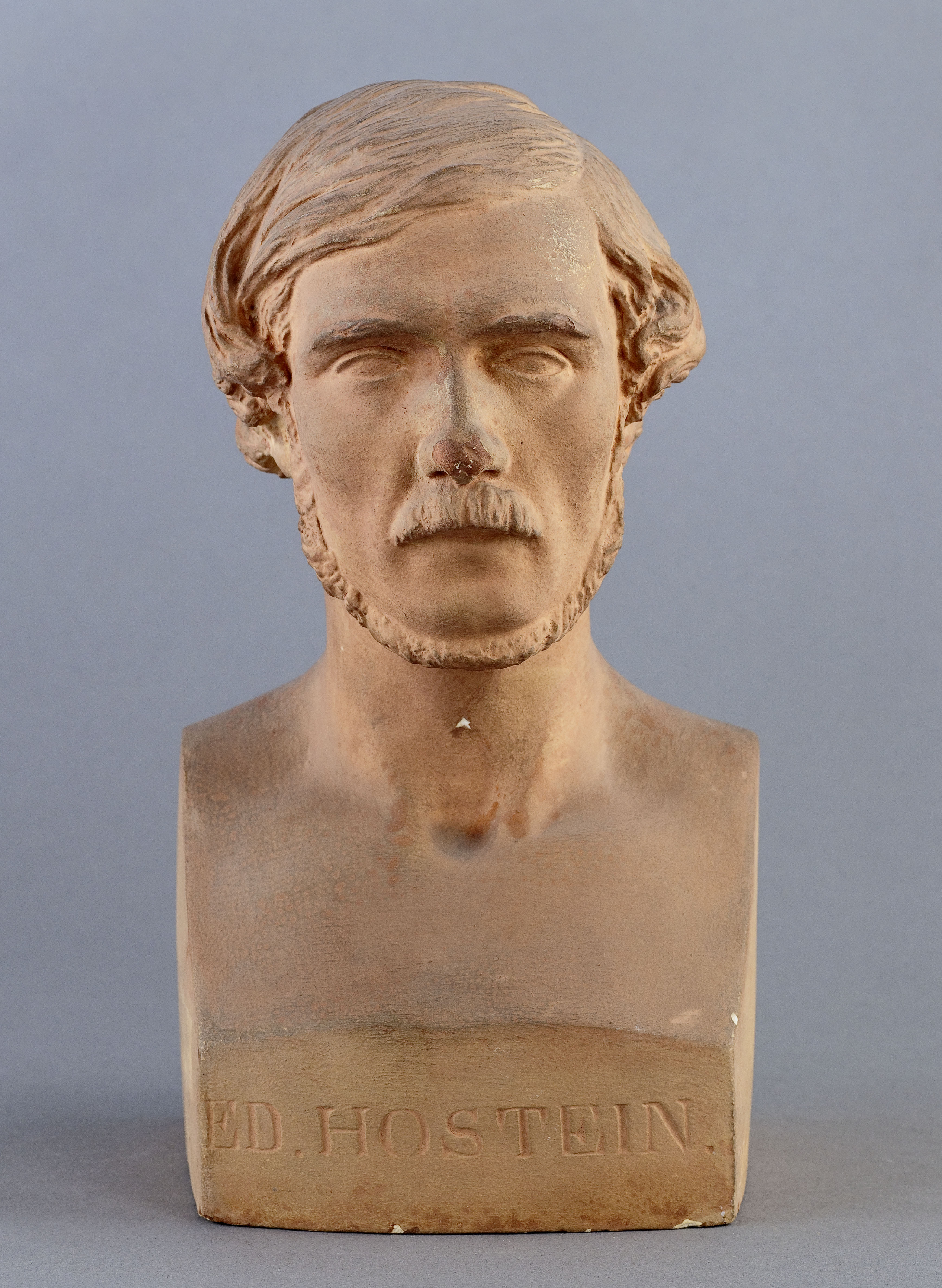 Jean Pierre Dantan, Portrait sérieux d'Edouard-Marie Hostein (1804-1889), peintre paysagiste