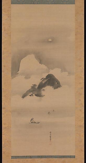 Kano Tan'yū, Landscape in Moonlight