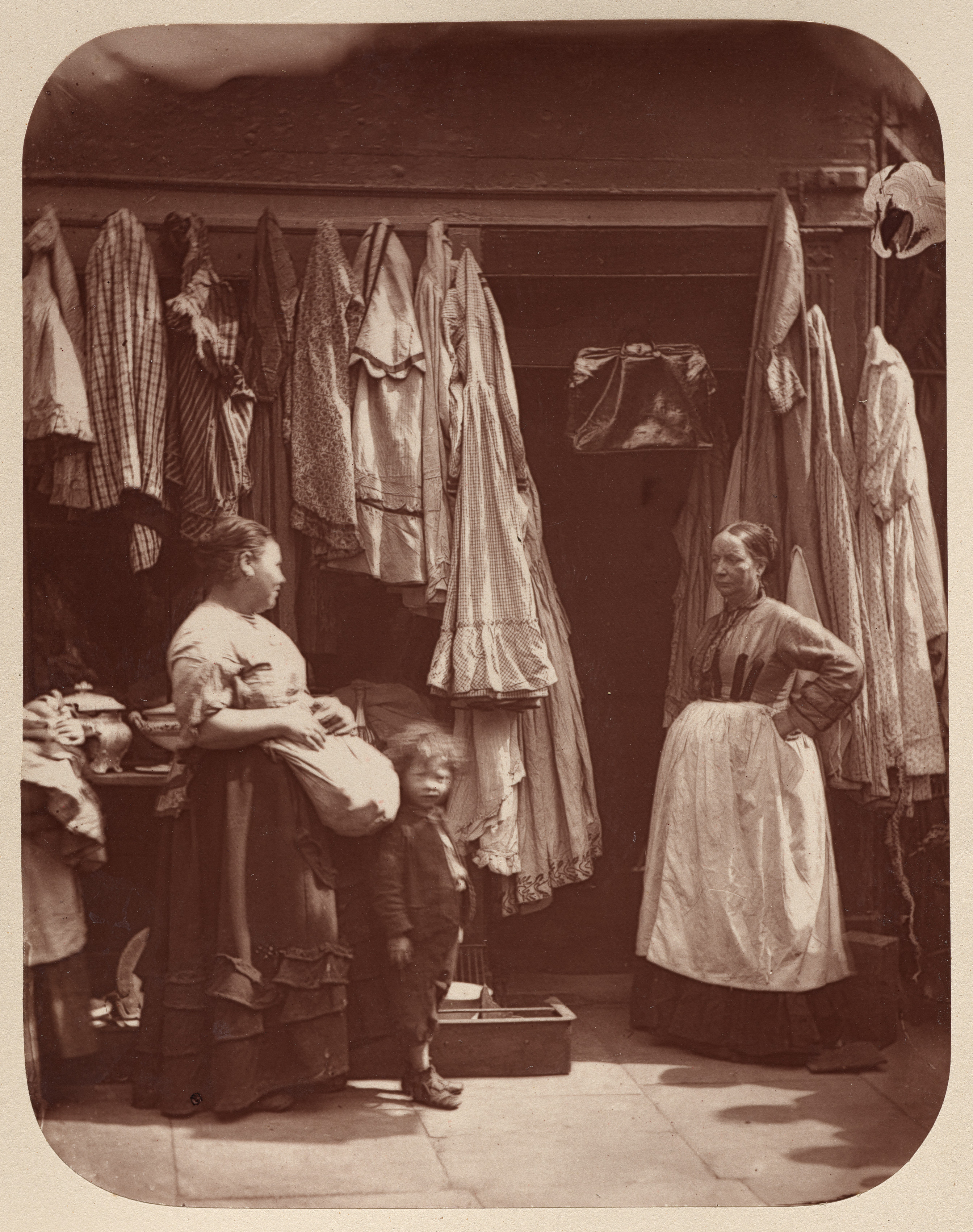 John Thomson, An Old Clothes Shop, Seven Dials
