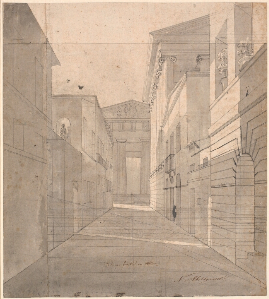 Nicolai Abildgaard, Gade i en antik by. Perspektivisk studie til maleriet "Simo betror sig til Sosia"