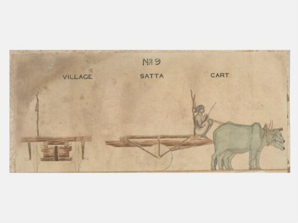 Unknown, One of twenty-one drawings of various types of indigenous conveyance in Poona showing side view and section.