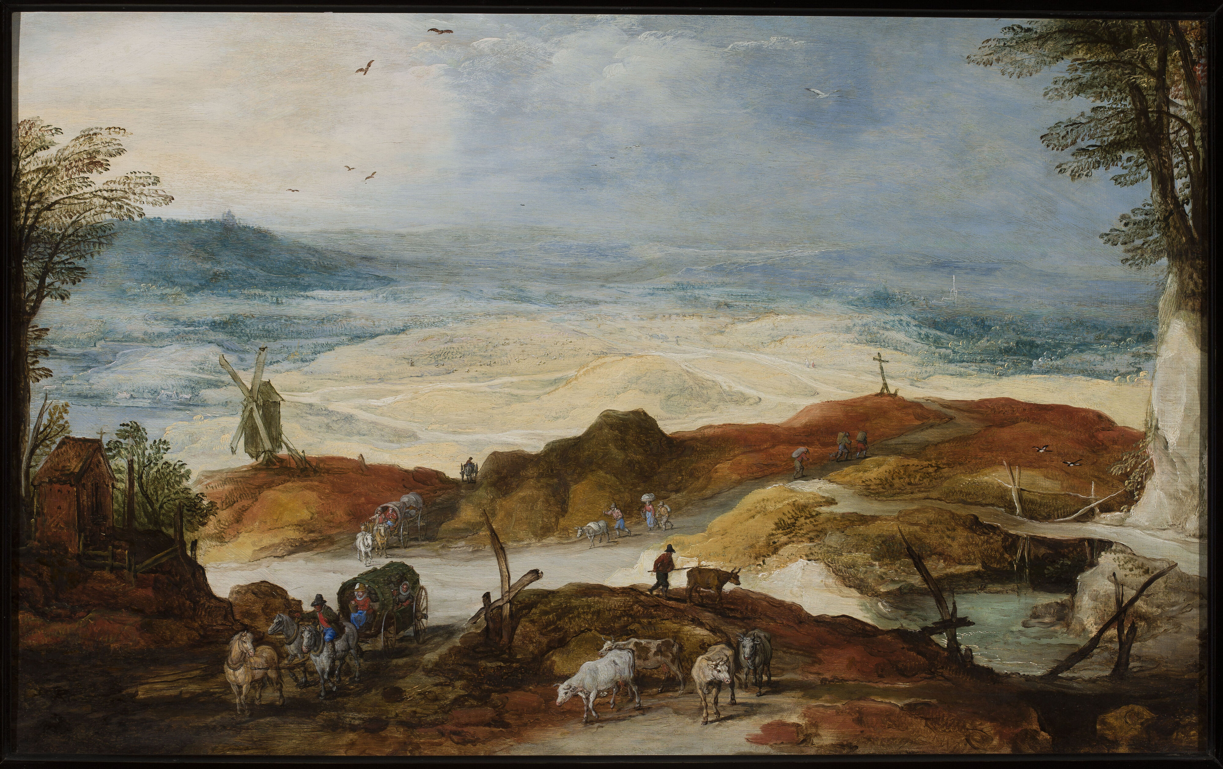Joos de Momper the Younger, Sandy landscape with travellers and cattle
