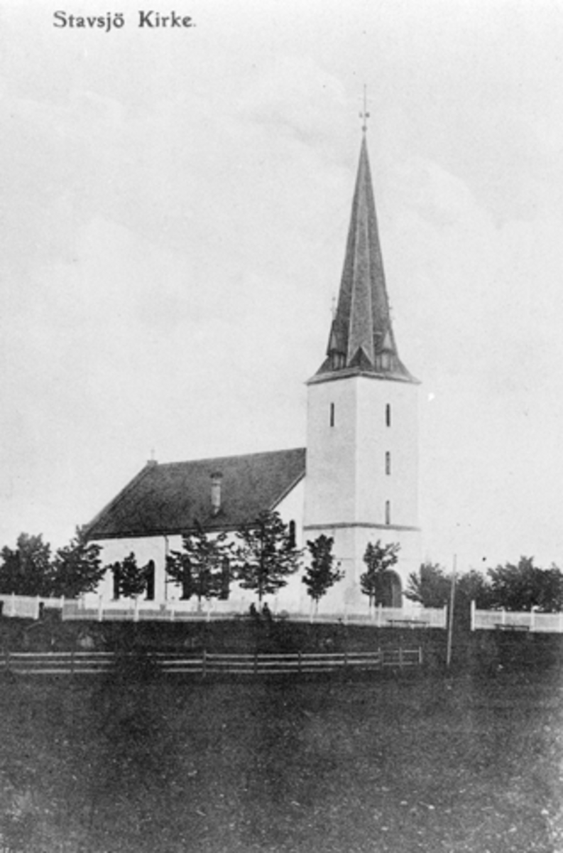 Anno Domkirkeodden, Eksteriør, Stavsjø kirke, Hedmark. Postkort.