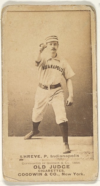 Goodwin & Company, Lev Shreve, Pitcher, Indianapolis, from the Old Judge series (N172) for Old Judge Cigarettes