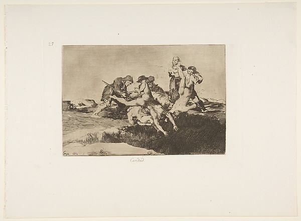 Goya (Francisco de Goya y Lucientes), Plate 27 from "The Disasters of War" (Los Desastres de la Guerra): 'Charity' (Caridad)