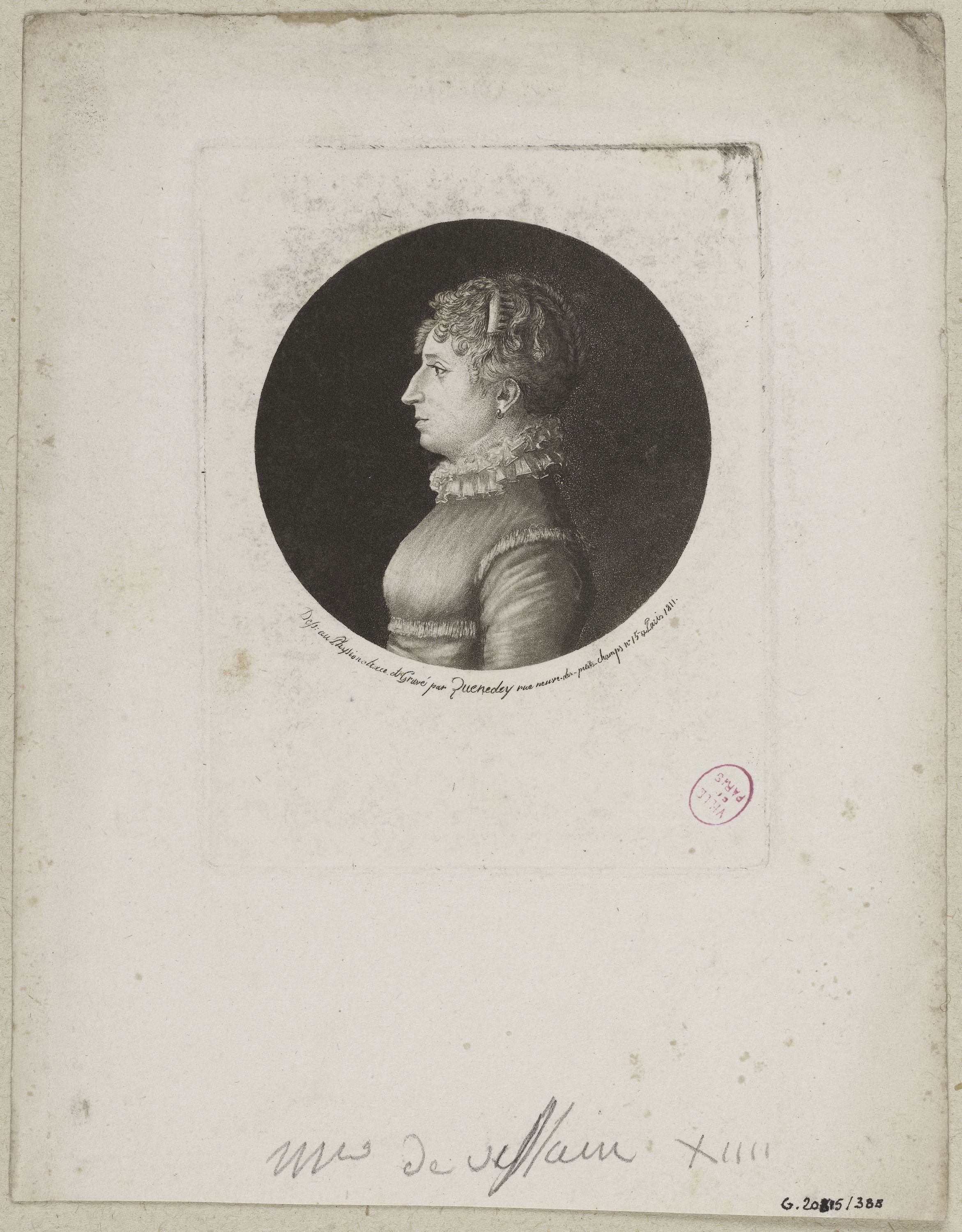 Edmé Quenedey, Portrait de Madame de Villain