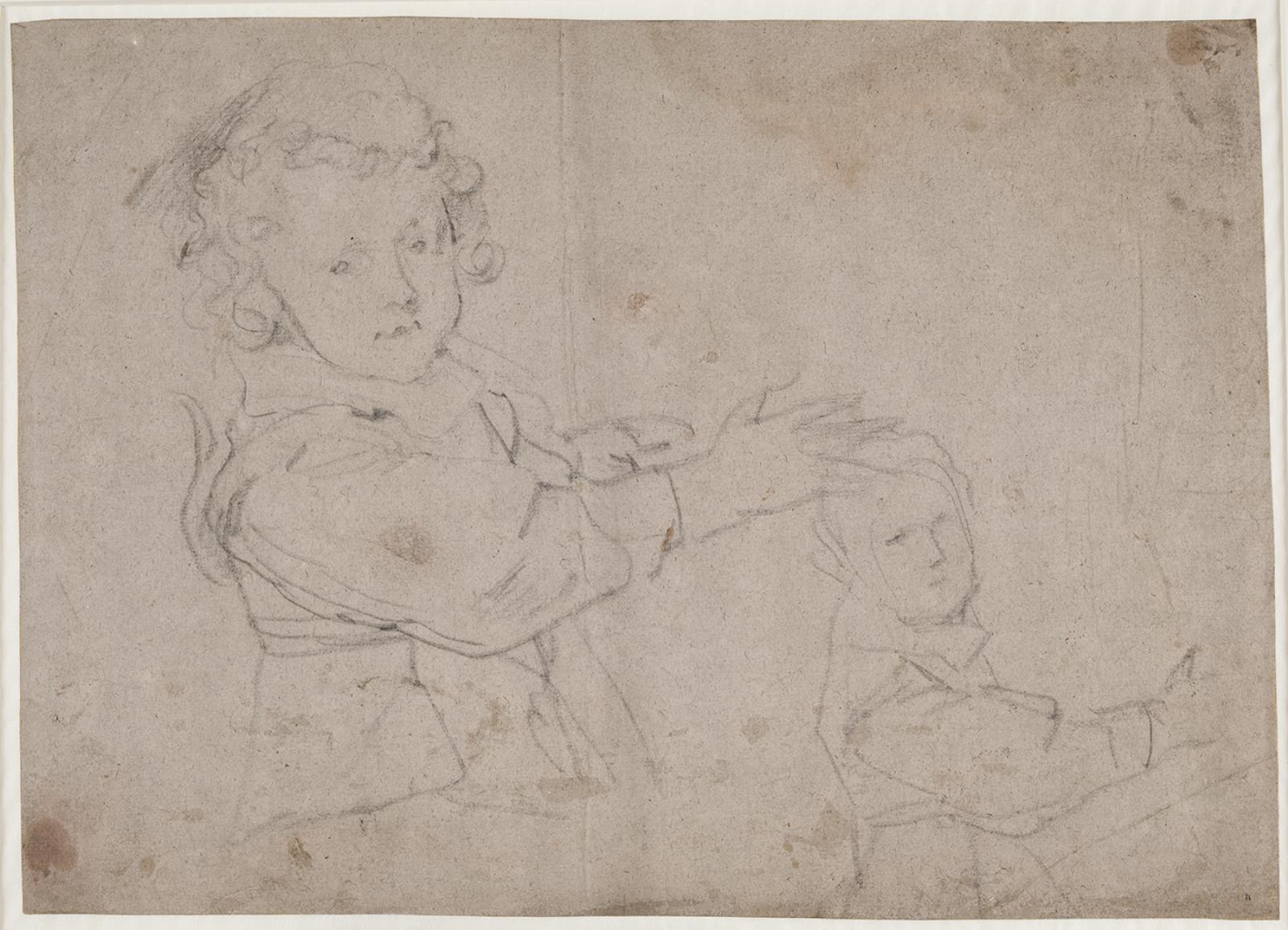 Anthony van Dyck, To studier af et barn med armen strakt frem