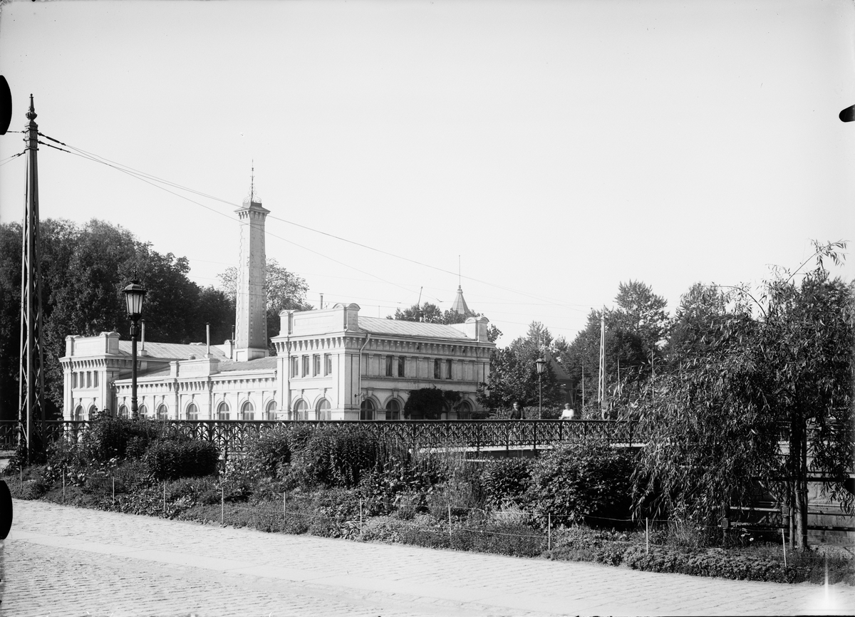 Paul Sandberg, Pumphuset och Islandsbron från Östra Ågatan, Uppsala