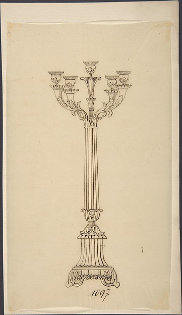 Anonymous, French, 19th century, Design for a Candelabra