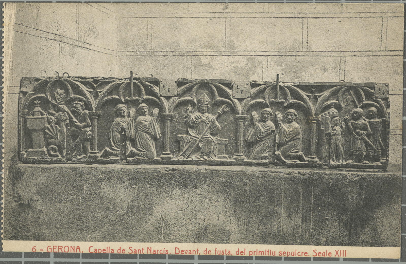 Desconegut, 6-Gerona. Capella de Sant Narcís. Devant de fusta, del primitiu sepulcre. Segle XIII