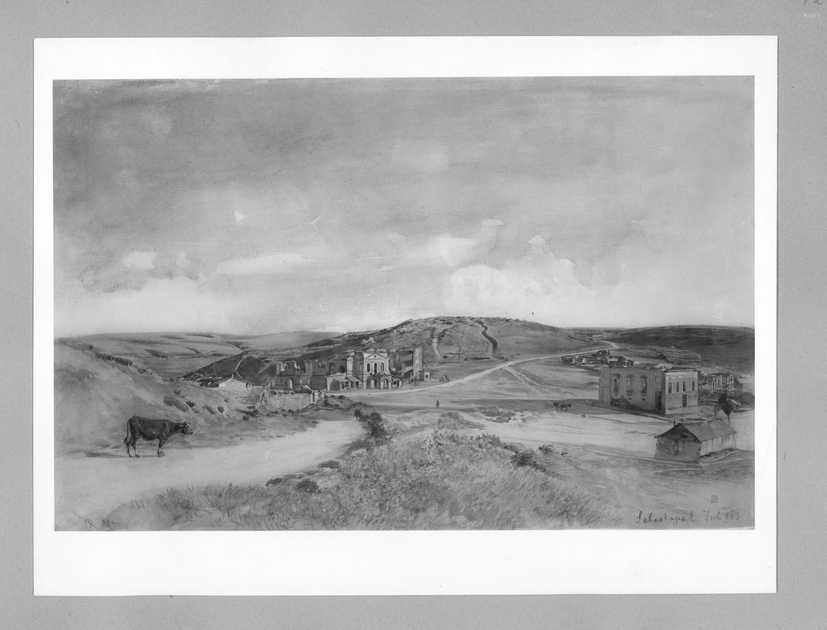 Rudolf von Alt, Landschaft mit Ruinen (Sebastopol ?)