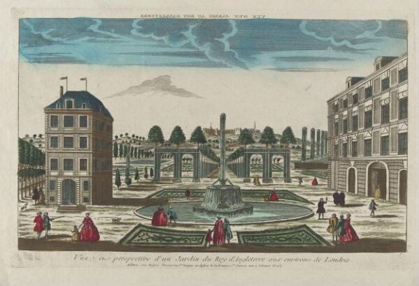 unknown, Vue et perspective d'un Jardin du Roy d'Angleterre aux environs de Londres