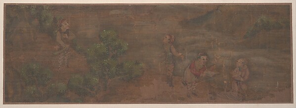 Unidentified artist, Landscape Painting of Figure in Woodland Setting