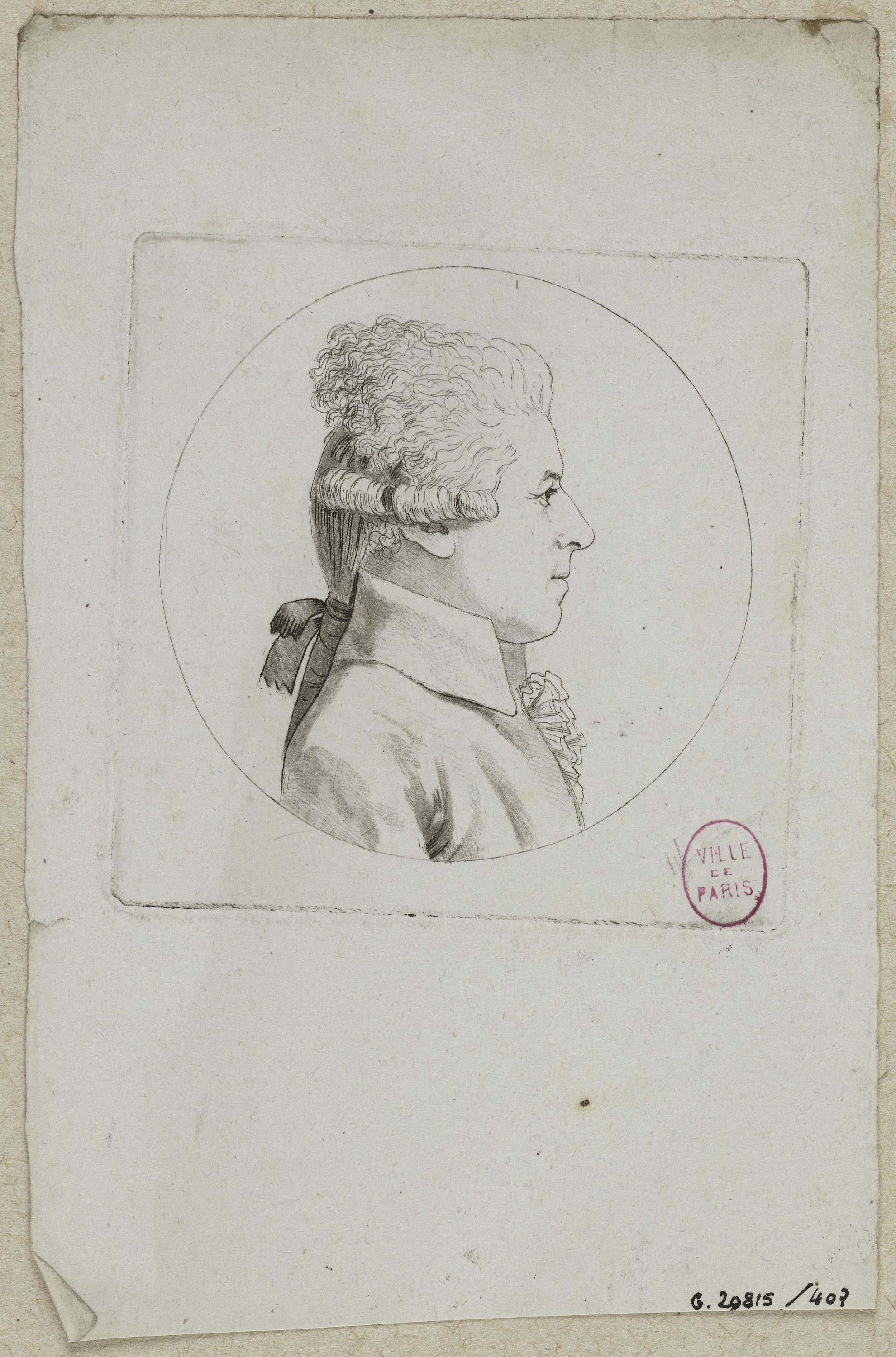 Edmé Quenedey, Portrait d'un homme, fin XVIIIème siècle/début XIXème siècle