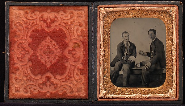 Unknown, [Union Soldiers Sitting on Bench, Playing Cards]