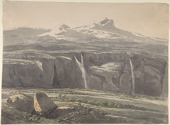 Carl Wagner, Foggy Landscape in the Apennine; verso: Sketch of Landscape